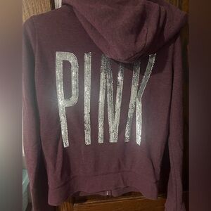 Victoria secret pink y2k bling zip up hoodie